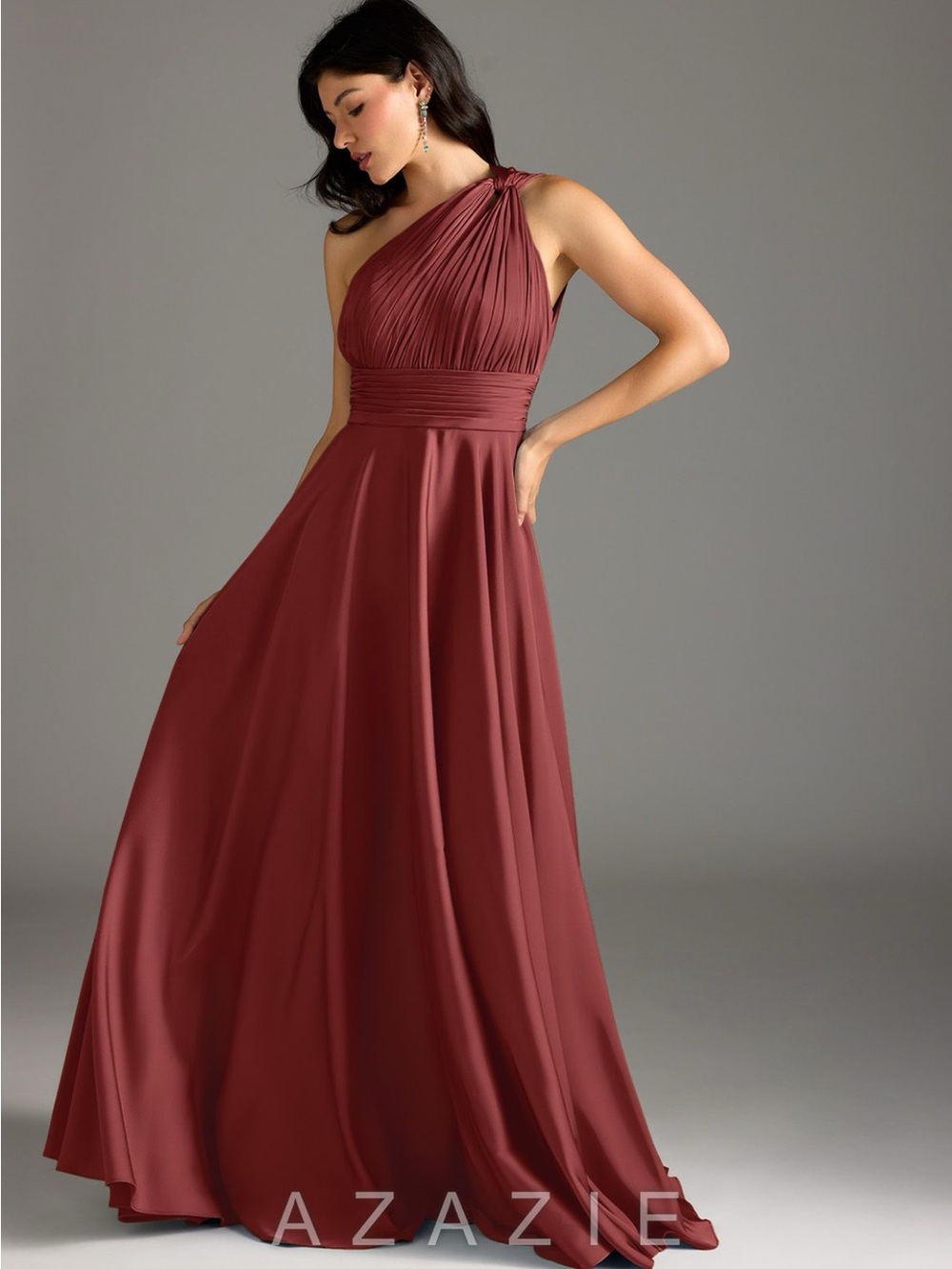 Azazie One-Shoulder Charlize Evening Gown